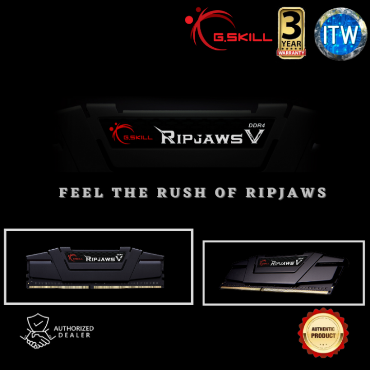 GSKILL RIPJAWS V F4-3600C18D-32GVK 32GB (2x16GB) 3600MHz DDR4 RAM ...