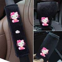 【DT】 hot  1PC Cute Cartoon Car Gear Shift Knobs Cover Kitty Bow Auto Gear Shift Cases Soft Plush Auto Seat Belt Cover Car Accessories