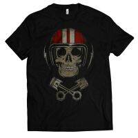 Biker หมวกกันน็อคมอเตอร์ไซค์มอเตอร์ไซค์ชอปเปอร์บอบเบอร์,เสื้อยืดโรงเรียนเก่าเสื้อบุรุษแขนสั้นใส่ได้ทั้งชายและหญิงเสื้อผ้าฝ้าย100% แฟชั่นทรงหลวมแบบลำลองพิมพ์ลาย Lelaki Baju Lengan Penlada