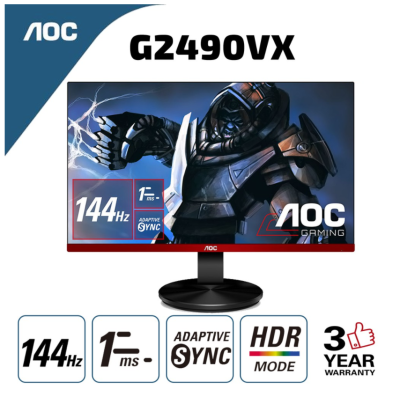 [ประกันศูนย์ 3 ปี] AOC 23.8"G2490VX (HDMI,DP,VA) FullHD FreeSync "144Hz" FHD Gaming Monitor จอมอนิเตอร์ จอเกมมิ่ง - [Kit IT]