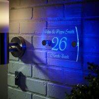 【LZ】►●  Illuminated House Signs Modern Personalized Blue LED Light Acrylic Plaque