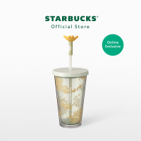 Starbucks Green And Yellow W/Flower Stopper Cold Cup 16oz. ทัมเบลอร์สตาร์บัคส์พลาสติก ขนาด 16ออนซ์ A11143778