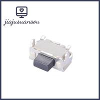 JIAJUSUANSOU 10ชิ้นโลหะ SMD ฟุตสัมผัส2X4X3.5มม. สวิตช์ปุ่มกดสัมผัสพลาสติกความไวสูงสวิตช์ Pushbutton สีดำสีเงิน