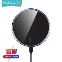 KUULAA 15W Wireless Charger For iPhone 14 13 12 11 Max XS XR 8 Plus Mirror Qi Wireless Charging Pad For Samsung S9 S10+ Note 9 8 Wall Chargers