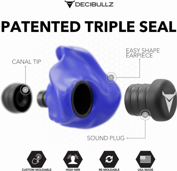 decibullz-nrr-31-custom-molded-earplugs-perfect-fit-ear-protection-for-safety-travel-work-and-shooting-blue