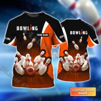 Summer Latest Mens t shirt Personalized Name Bowling Player 3D Full Printed Unisex Casual Tshirt Gift For Bowling Lovers DW205