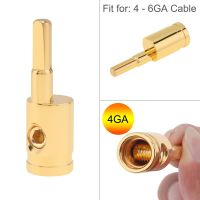 Amp Input Reducer 4 to 6 8 to 10 Gauge Amp Wire Reducer Terminal Power Ground Adapters Gold Plated Brass