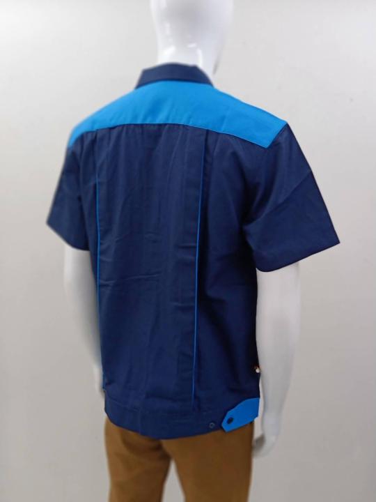 เสื้อช็อป-เสื้อช่าง-เสื้อเชิ้ตทำงาน-ยูนิฟอร์ม-ผ้าฝ้ายแคนวาส-ระบายอากาศไม่ร้อน-จากโรงงานในไทย