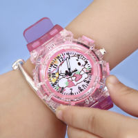 นาฬิกาเรืองแสงสำหรับเด็ก Sanrio Laurel Dog Colorful Flash Girl Gift Watch