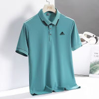 ADIDASeˉ   เสื้อโปโลสำหรับนักธุรกิจชาย,เสื้อผ้าผู้ชาย Polo เสื้อยืดลำลองเสื้อกอล์ฟผ้าไอซ์ซิลค์ไซส์ใหญ่ M-8XL