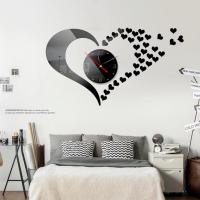 Bedroom Wall Clock European-style Wall Clock Heart-shaped Wall Clock Creative DIY Wall Clock Mute Digital Wall Clock