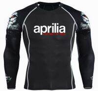 【ร้อน】2022 Aprilia แข่งพิมพ์ผู้ชายออกกำลังกายแขนยาวเสื้อยืดผู้ชายเพาะกายผิวแน่นความร้อนเสื้อ MMA ออกกำลังกายผู้ชายเสื้อยืด