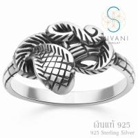 Suvani Jewelry - 925 สเตอร์ลิงซิลเวอร์ แหวนงู งานรมดำ แนววินเทจ เครื่องประดับแฟชั่น แหวนเงินแท้ ไซส์ 6 - 8