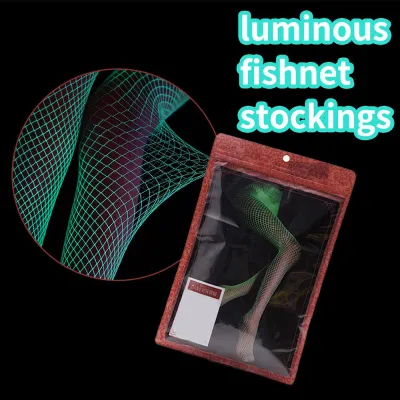 High Waist Fishnet Stockings Perspective Glow In The Dark Luminous Fishnet Stockings For Moving One-pieces