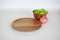 NT140 จานไม้ L จานกลม จานไม้จามจุรี ถาดเสิร์ฟ NT140 จานกลมขอบบาง Zopa Acacia wood round plate wooden tray