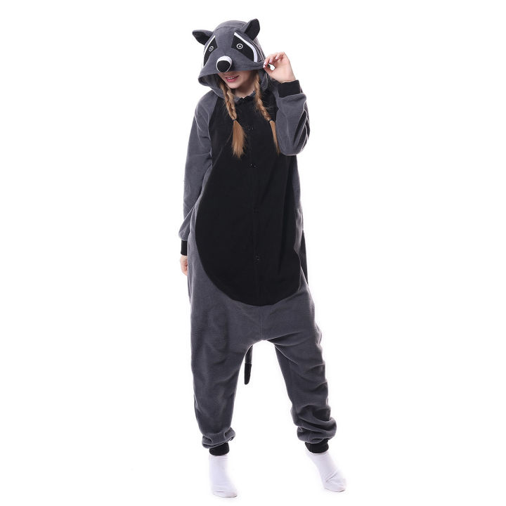 animal-umbreon-raccoon-cat-onesies-adults-teenagers-women-cartoon-pajamas-funny-party-overalls-onepiece-night-home-jumpsuits