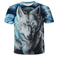 2023Wolf Mens T-shirts 3d Digital Printing Summer Fashion Top Tee Short Sleeve Clothes Quick Drying Breathable Loose Streetwear