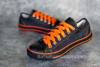 SIZE37-45 รองเท้ายี่ห้อLEO สไตส์Converse รองเท้าผ้าใบรุ่น955 สียีนส์เชือกส้ม