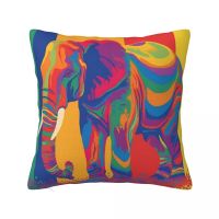 【hot】◎✌™ Elephant Neo Fauvism Risograph Pillowcase Polyester Cover