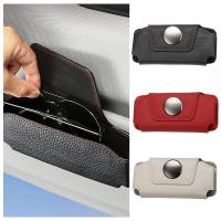 Sunglass Case For Car Universal Car Sunglass Holder Car Sun Visor Eye Glasses Case Holders Leather Sunglasses Clip Storage Case Eyewear case