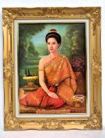 กรอบหลุยส์ทองพระพี่นางสุพรรณกัลยา ภาพเคลือบฟีล์มเย็นลามิเนต สินค้ามีลิขสิทธิ์ห้ามลอกเลียนแบบ ใส่กรอบหลุยส์ ขนาดรวมกรอบ21X26 นิ้ว