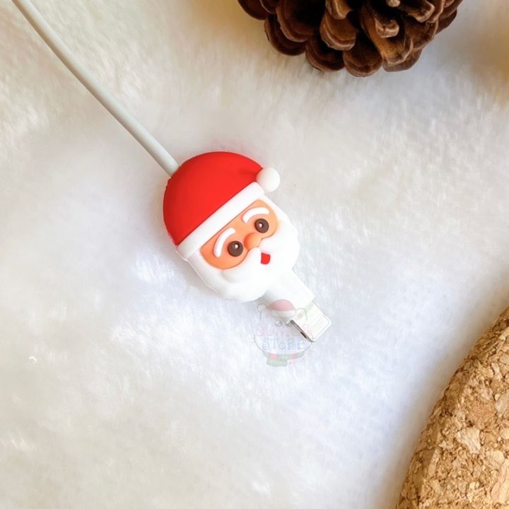 พร้อมส่ง-cable-bite-ชุด4-ตัวกันสายชาร์จหัก-ถนอมสายชาร์จ-ลายคริสต์มาส-christmas-ราคาถูก-cable-protector