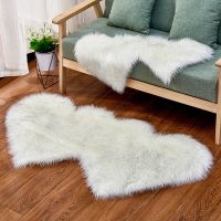 double heart shape Rug Carpets for Living Room Decor Faux Fur Carpet Kids Room Long Plush Rugs for Bedroom Shaggy Area Rug