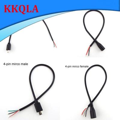 QKKQLA 5pcs Micro USB 2.0 A Female male Jack charging Connector cable 4 Pin 2 Pin 4 Wires Data Charge Cord DIY for Android interface