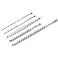 5pcs/set Ear Wax Pickers Steel Earpick Wax Remover Curette Ear Pick Cleaner Ear Cleaner Spoon Care Ear Clean Tool