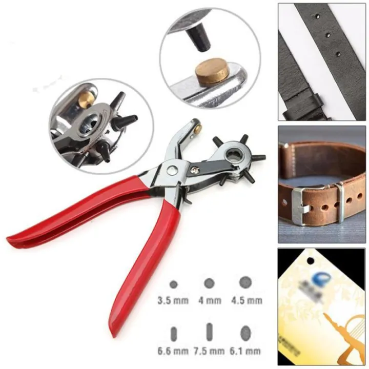 Smartconn 6 Size Kit Revolving Heavy Duty Leather Belt Hole Punch