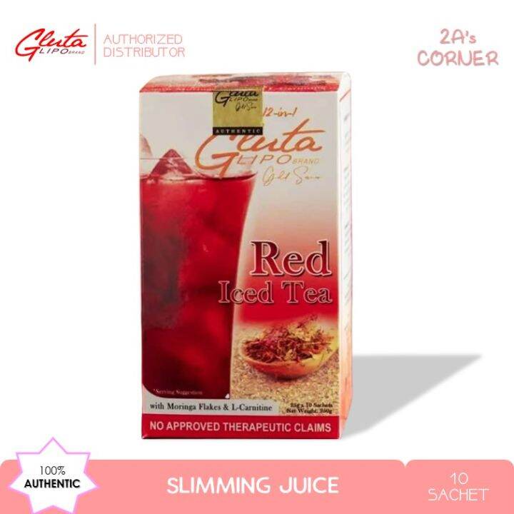 Gluta Lipo Red Iced Tea Slimming Juice Drink (10 Sachet) Lazada PH