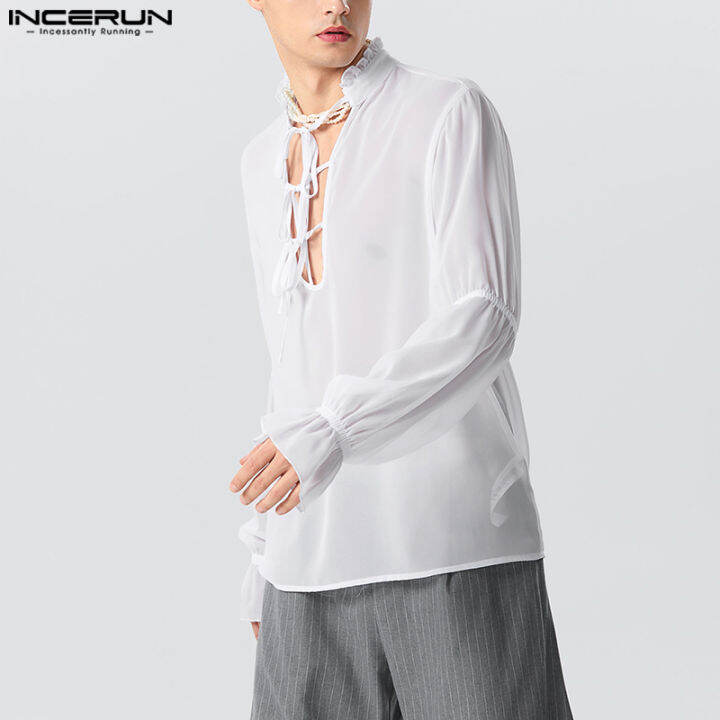 incerun-baju-pesta-วินเทจเรียบง่ายเรียบง่ายแบบผูกแขนยาวสำหรับผู้ชาย-สไตล์ตะวันตก