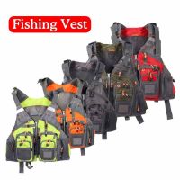 Mesh Fly Fishing Vest Backpack Breathable Outdoor Fishing Vest Multi-Pockets Waterproof Detachable Chest Bag Safety Waistcoat