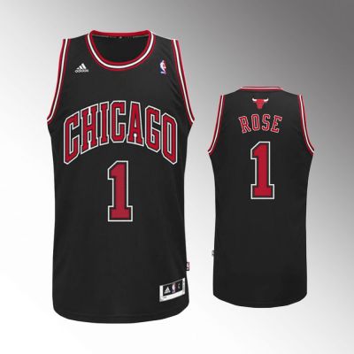 Ready Stock Hot Authentic Sports Jersey Mens Chicago Bulls 1 Derrick Rose Revolution 30 Swingman Alternate Black Jersey
