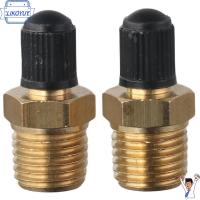 LIKOYUY 2PCS ถังเติมน้ำ วาล์วเติมลม NPT 1/4" เครื่องอัดอากาศ ทองเหลืองเบิ้ล วาล์วถัง1/4" ทนทานต่อการใช้งาน วาล์ว Schrader วาล์วชุบนิกเกิล รถสำหรับรถ