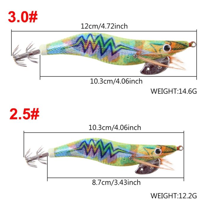 30ชิ้น-20ชิ้น-10ชิ้นกุ้งตกปลาไม้ล่อปลาหมึกจิ๊กตะขอตกปลาหมึกหมึกยักษ์เหยื่อแข็งเหยื่อกระตุกเทียม