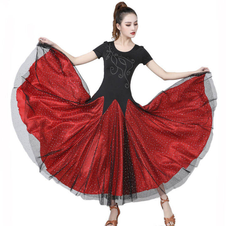 Modern dance practice skirt long skirt ballroom dance dress ballroom