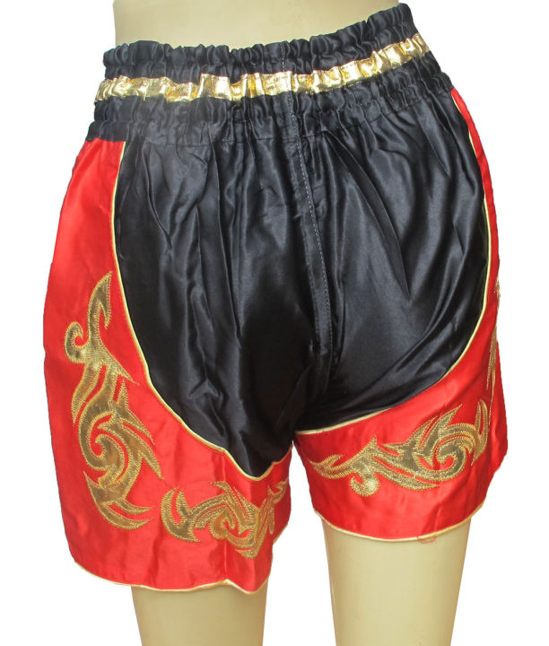 thai-beautiful-thai-boxing-2-tone-boxer-size-กางเกงนักมวยไทยเเบบเท่ๆ-สวยมากผู้ใหญ่ใส่ออกกำลังกาย-ในรูปสีสันที่สวยสดเป็นลายปักด้วยดิ้นเงินดิ้นทองมวยไทย