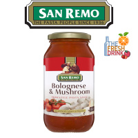 San Remo Pasta Sauce Bolognese and Mushroomซานรีโม ซอสพาสต้า โบโลเนส ผสม เห็ด 500กรัม