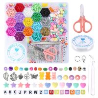 [COD] Cross-border creative honeycomb 26-grid boxed 24-color rice beads letter set diy accessories can be customized