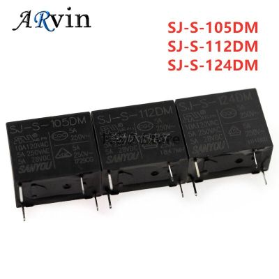 รีเลย์ไฟฟ้า5ชิ้น/ล็อต100% ใหม่ Sanyou Sj-S-105dm 5vdc 12vdc Sj-S-124dm 24vdc 4ขา5a รีเลย์ Jzchf32f เปลี่ยนได้