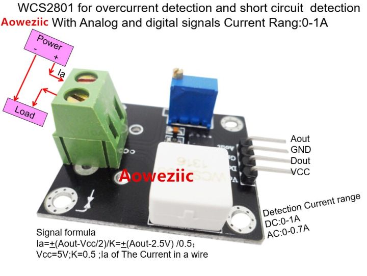 hot-on-sale-euouo-shop-wcs2801สำหรับการตรวจจับกระแสเกินการตรวจจับไฟฟ้าลัดวงจรด้วยสัญญาณอะนาล็อกและดิจิตอลช่วงปัจจุบัน-0-1a-2v-1a