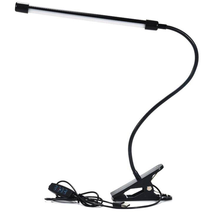 led-reading-light-clamp-desk-lamp-3-modes-clip-light-flexible-eye-care-clamp-light-for-bed-reading-bedroom-black