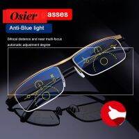 OSIER Anti-fatigue Anti Blue Light Reading Glasses Radiation Protection Multifocal Bifocal Eyewear Progressive Presbyopic Eyeglasses Anti-UV Men Women Fashion Anti-blue Rays Retro Classic Computer Goggles/Multicolor