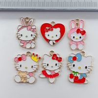 10pcs Cat Charm สำหรับเครื่องประดับทำจำนวนมากสัตว์ต่างหูจี้สร้อยข้อมือสร้อยคอ Charms อุปกรณ์เสริม DIY CRAFT-DCVS STORE