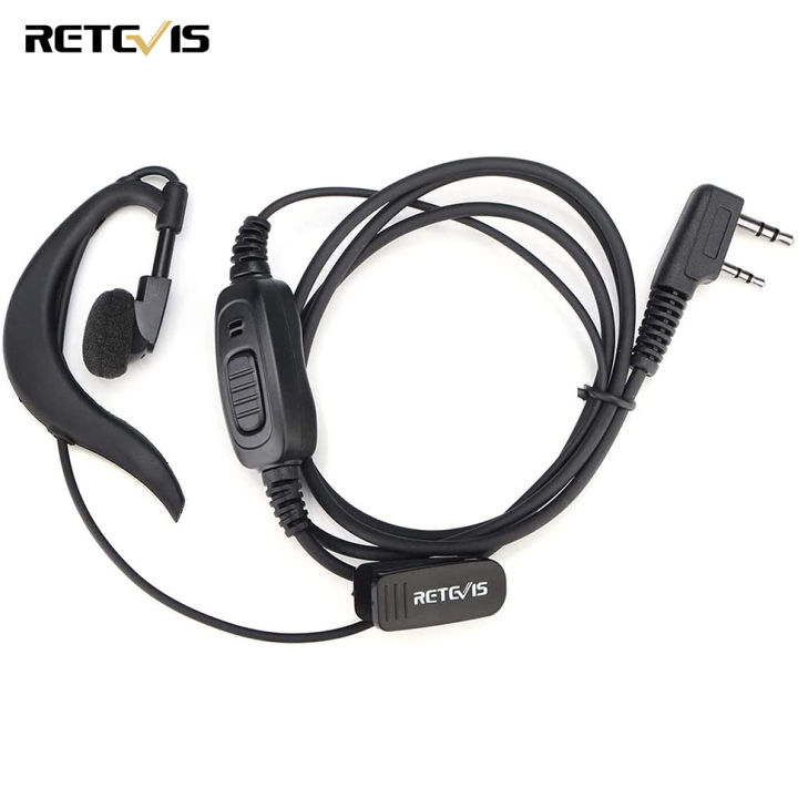 Retevis　Mic,　Arcshell　Headset　Walkie　Lazada　G　Retevis　Shape　Hook　Earpiece　UV-5R　RT22　H-777　PH　(1　RT21　Talkies　Radio　Way　AR-5　for　with　Ear　Pack)