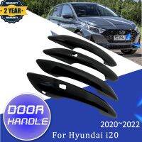 [HOT HUIQKKJKUIO 556] สติกเกอร์ที่รองเท้าสำหรับรถ Hyundai ครอบที่จับประตูรถสีดำ I20 I 20 BC3 BI3 2020 2022อุปกรณ์ตกแต่งภายนอกรถยนต์