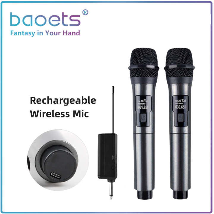Universal Wireless Microphone UHF Handheld Rechargeable Wireless Mic
