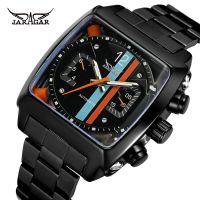 [COD] automatic mechanical watch mens square multi-function date week steel belt