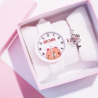 Đồng hồ thời trang nam nữ Candycat Gấu Brown dây silicon siêu ngộ nghĩnh thumbnail